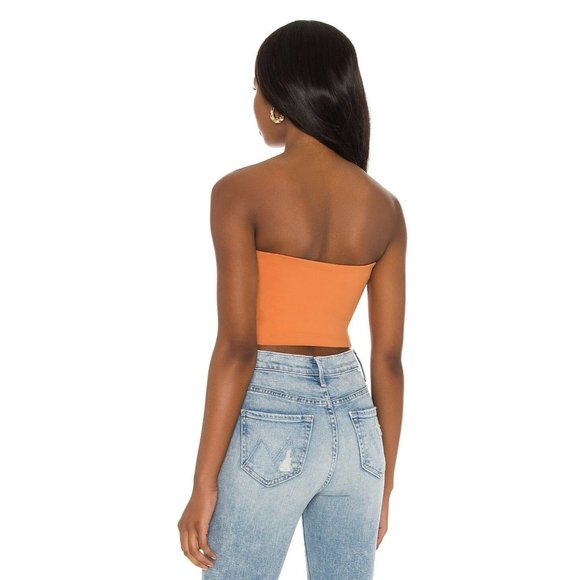 Susana Monaco Tango Orange Strapless Crop Tube Top Women's Size Small S - Picture 4 of 11